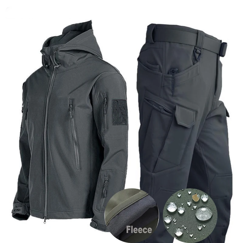 Winter Autumn Tracksuits Set Men Army SoftShell Tactical Waterproof Jackets Fishing Hiking Camping Climbing Fleece Jacket Hooded
Winter Autumn Tracksuits Set Men Army SoftShell Tactical Waterproof Jackets Fishing Hiking Camping Climbing Fleece Jacket Hooded