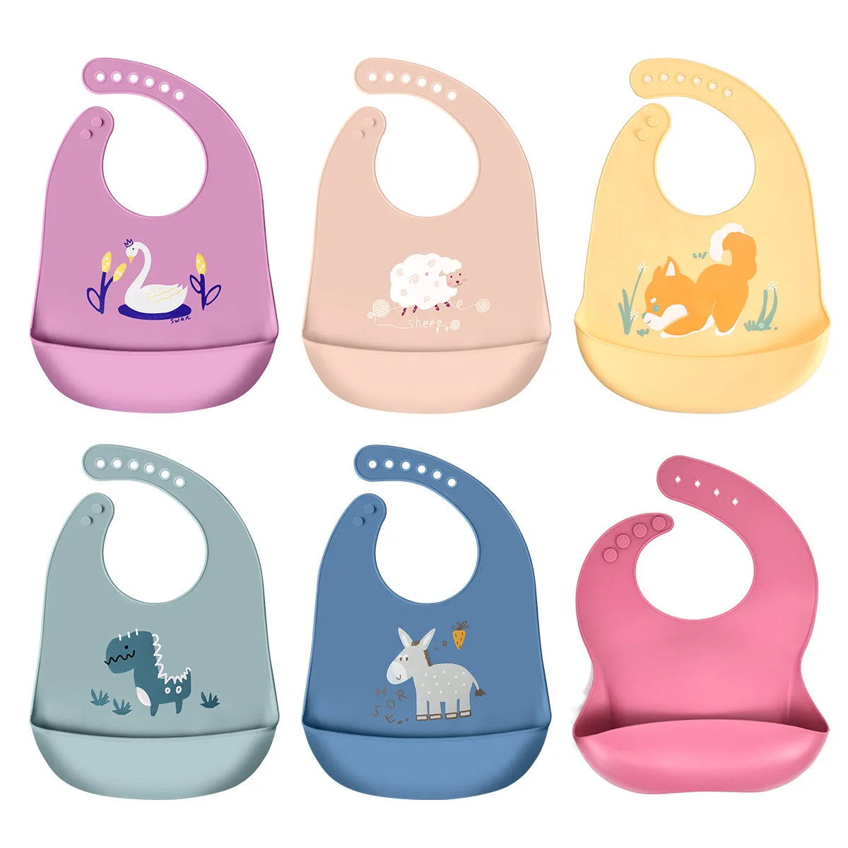 Baby Adjustable Silicone Waterproof Apron Tableware Cute Kawaii Cartoon Animal Colored Bibs for Infant Newborn Boys Girls Items
Baby Adjustable Silicone Waterproof Apron Tableware Cute Kawaii Cartoon Animal Colored Bibs for Infant Newborn Boys Girls Items