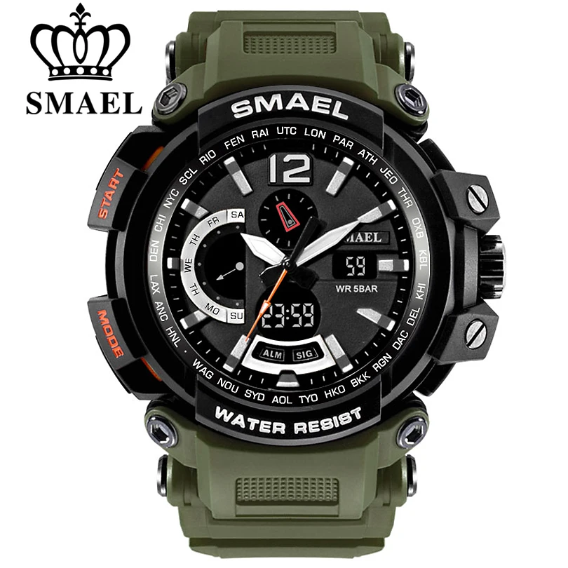 SMAEL Top Brand Luxury Sport Watch Men Digital Watches 5Bar Waterproof Military Dual Display Wristwatches Relogio Masculino 1702
SMAEL Top Brand Luxury Sport Watch Men Digital Watches 5Bar Waterproof Military Dual Display Wristwatches Relogio Masculino 1702