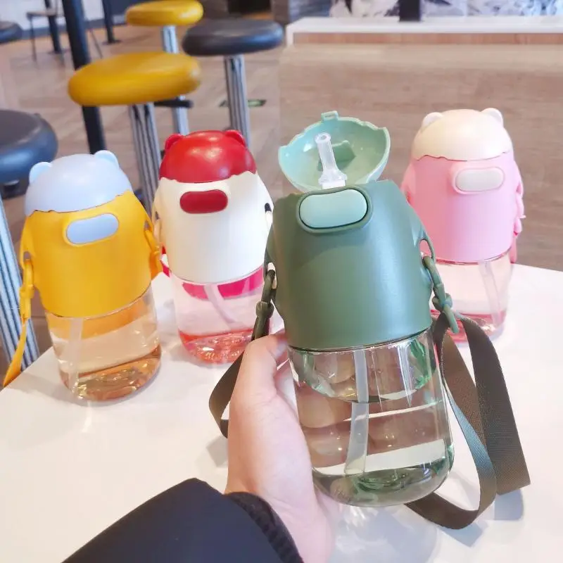 

Portable Sports Drinking Kettle Cute Water Bottle For Girls Free Shipping Items 650ml Travel Tumbler With Straw Kawaii Kids Cup
