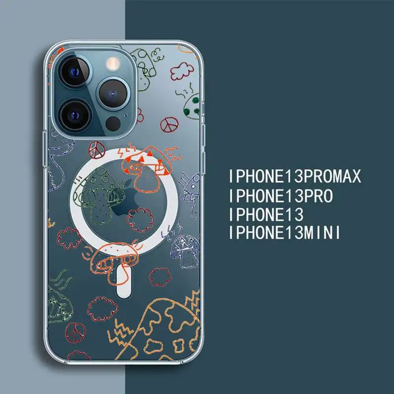 Mushroom cute cartoon Phone Case Transparent Magsafe Magnetic Magnet For iPhone 13 12 11 Pro Max Mini Wireless Charging Cover
Mushroom cute cartoon Phone Case Transparent Magsafe Magnetic Magnet For iPhone 13 12 11 Pro Max Mini Wireless Charging Cover