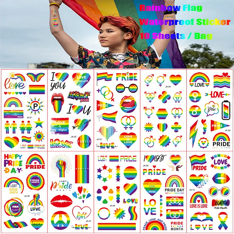 10Pcs/Set Rainbow Fake Tattoo Gay Waterproof Colorful Sticker Body Art Party Tattoo Sticker
10Pcs/Set Rainbow Fake Tattoo Gay Waterproof Colorful Sticker Body Art Party Tattoo Sticker