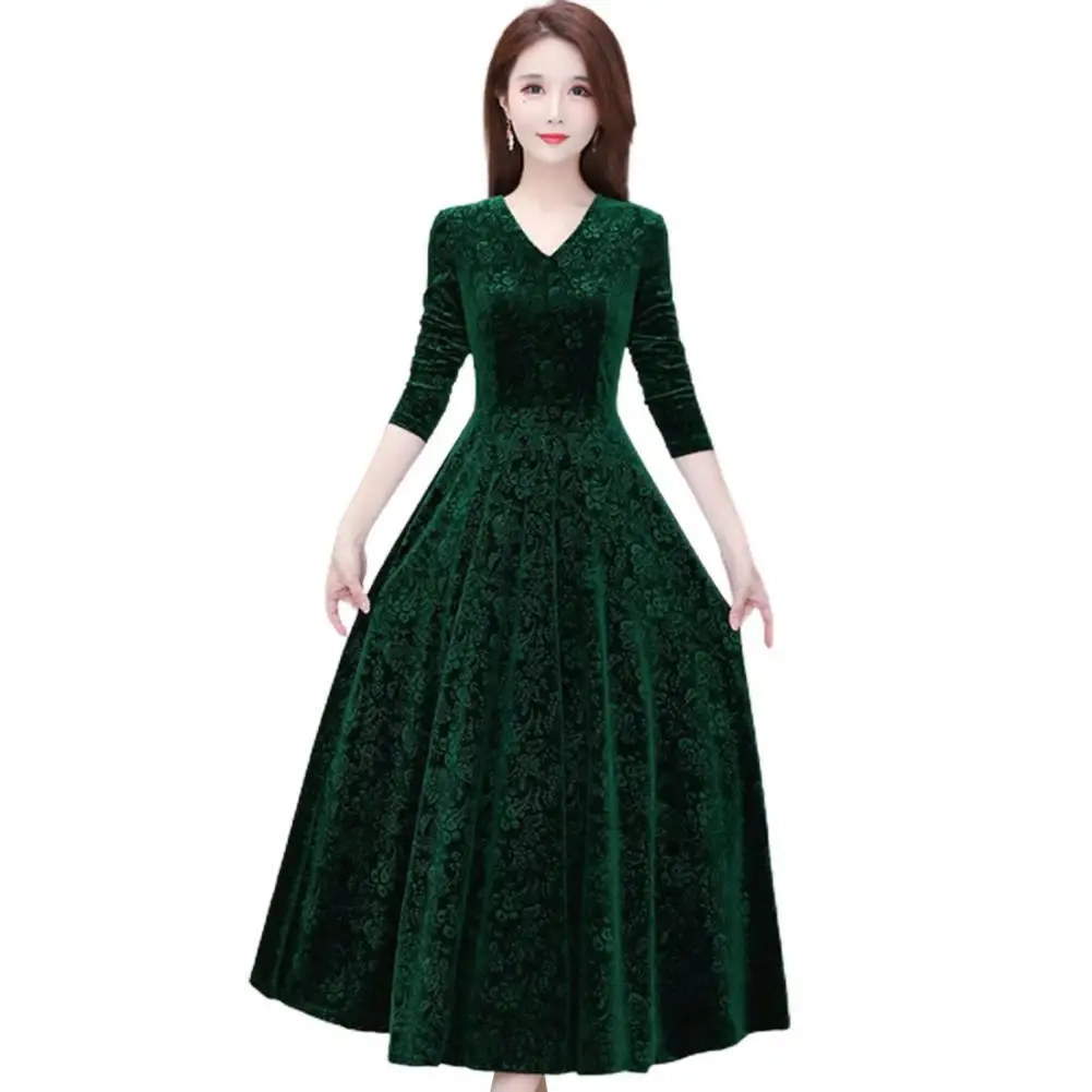 New Stylish Women Long Sleeve Dress Floral Pattern V Neck Spring Elegant Long Dress for Wedding Party Vestidos
New Stylish Women Long Sleeve Dress Floral Pattern V Neck Spring Elegant Long Dress for Wedding Party Vestidos