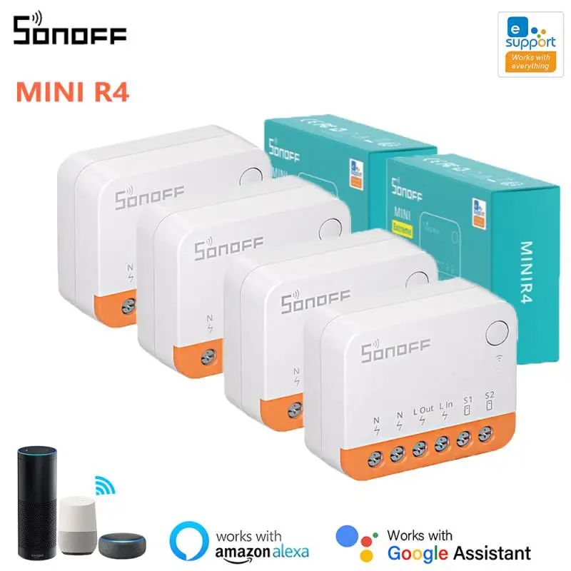 SONOFF MINI R4 WiFi Smart Switch Module Extreme Wi-Fi 2 Way Switch Smart Home Voice Control Alexa Google Home via Ewelink APP
SONOFF MINI R4 WiFi Smart Switch Module Extreme Wi-Fi 2 Way Switch Smart Home Voice Control Alexa Google Home via Ewelink APP