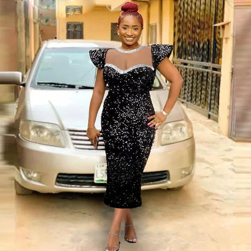 Dashiki African Vintage Sequin Dresses For Women Elegant Formal Party Midi Length Bling Bling Glitter Evening Cocktail Gowns
Dashiki African Vintage Sequin Dresses For Women Elegant Formal Party Midi Length Bling Bling Glitter Evening Cocktail Gowns
