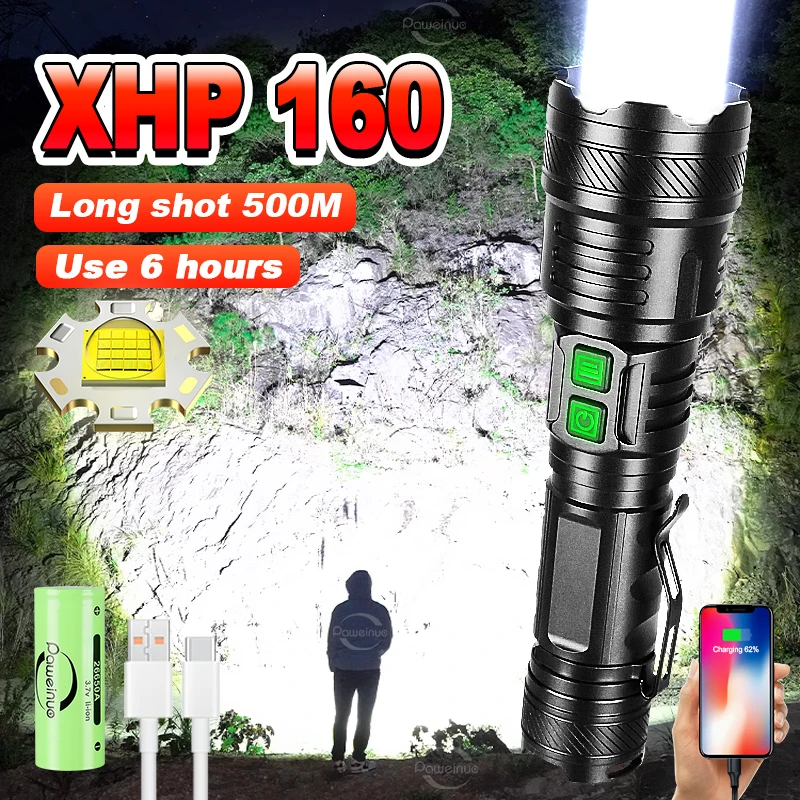 Strong Light Powerful Rechargeable Led Flashlight Super Long Shot Edc Hand Torch High Power Lantern USB Recharging 26650 18650
Strong Light Powerful Rechargeable Led Flashlight Super Long Shot Edc Hand Torch High Power Lantern USB Recharging 26650 18650