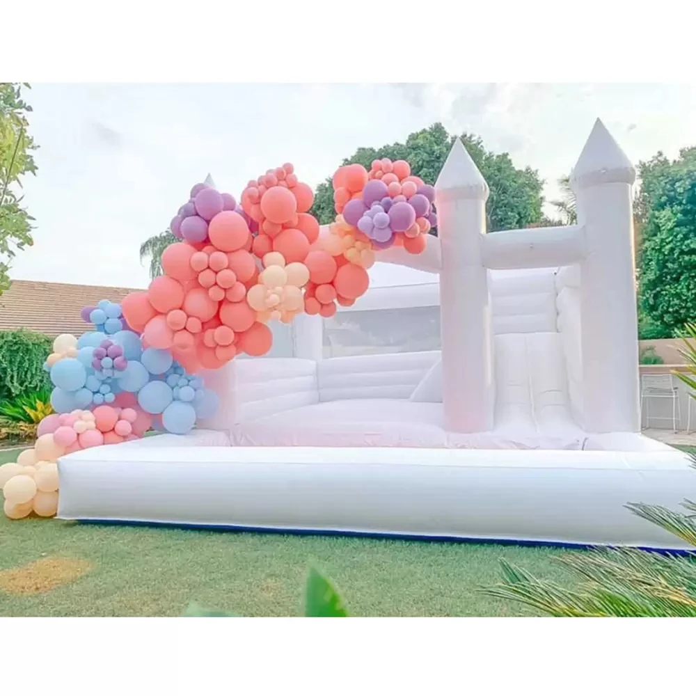 Commercial Inflatable White Wedding Bounce house With Slide And Ball Pit PVC Jumper Moonwalks Bridal Bouncy Castle For Kids
Commercial Inflatable White Wedding Bounce house With Slide And Ball Pit PVC Jumper Moonwalks Bridal Bouncy Castle For Kids
