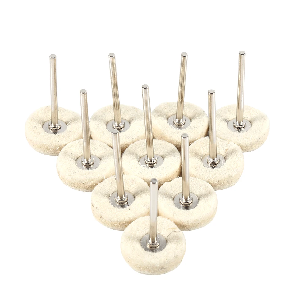 10PCS 25MM Wool Felt Polishing Buffing Drill Grinder Wheel Brushes With Handle For Rotary Tool
10PCS 25MM Wool Felt Polishing Buffing Drill Grinder Wheel Brushes With Handle For Rotary Tool