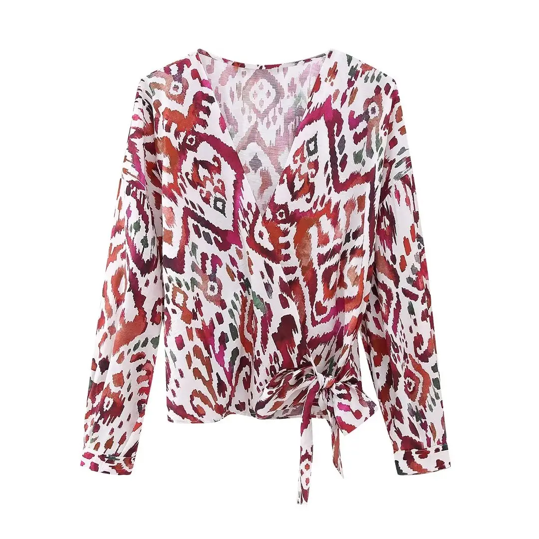 Fashion Women's New European and American Quality Spring/Summer Knot Lace up Casual Versatile Red Gradient Chiffon Shirt
Fashion Women's New European and American Quality Spring/Summer Knot Lace up Casual Versatile Red Gradient Chiffon Shirt