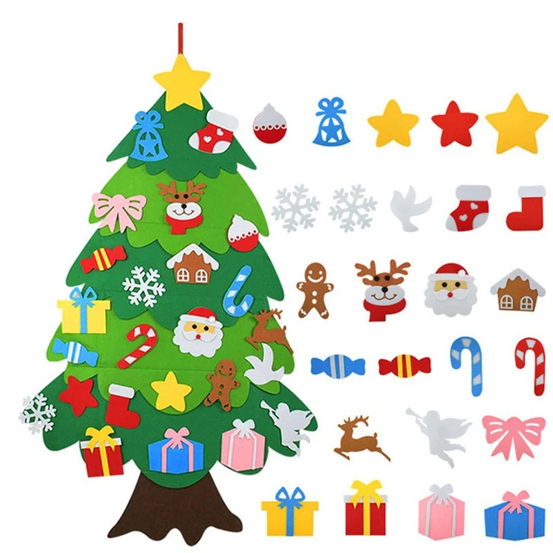 DIY Felt Christmas Tree Set For Kids, Wall Hanging Christmas Tree For Christmas Party Decorations, Felt Xmas Tree Gift
DIY Felt Christmas Tree Set For Kids, Wall Hanging Christmas Tree For Christmas Party Decorations, Felt Xmas Tree Gift