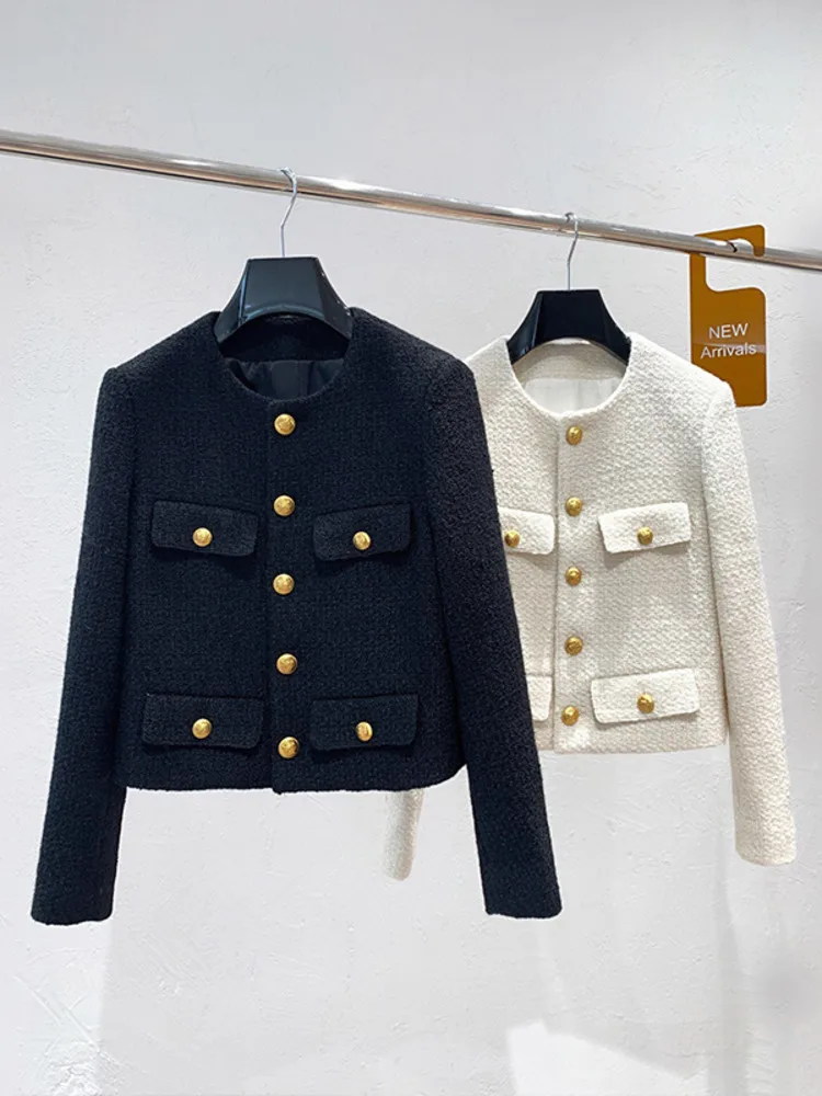 Autumn Winter Small Fragrant Tweed Jacket Coat Women Vintage Woolen Short Coats Streetwear Elegant Casual Slim Outwear Crop Top
Autumn Winter Small Fragrant Tweed Jacket Coat Women Vintage Woolen Short Coats Streetwear Elegant Casual Slim Outwear Crop Top