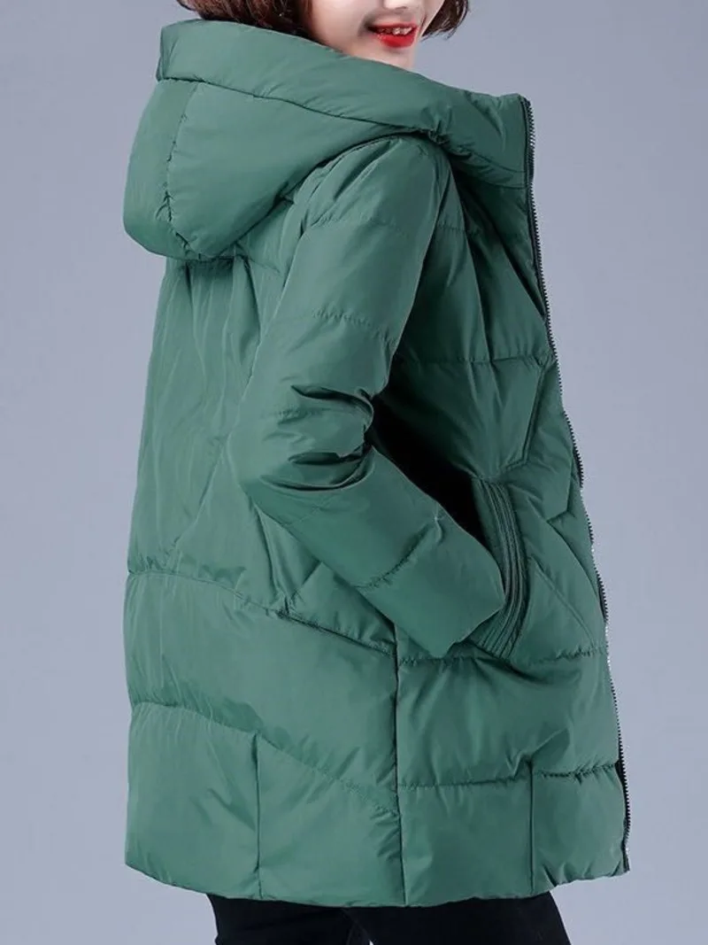 Hooded Winter Coat Women Mid Length Parkas Casual Zipper Warm Quilted Cotton Jacket Mom Basic Snow Wear Outwear
Hooded Winter Coat Women Mid Length Parkas Casual Zipper Warm Quilted Cotton Jacket Mom Basic Snow Wear Outwear