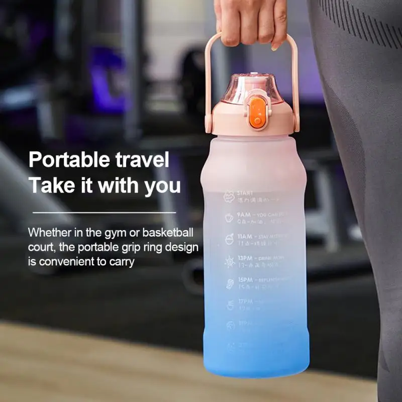 Creative Straw Cup Large Capacity Plastic Gradient Color Sports Bottle Gradient Color Wholesale Water Cups New With Time Marker
Creative Straw Cup Large Capacity Plastic Gradient Color Sports Bottle Gradient Color Wholesale Water Cups New With Time Marker