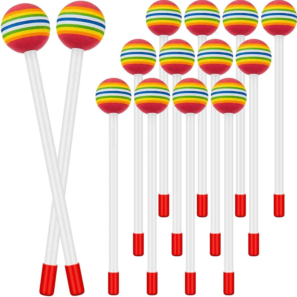 14 Pcs Lollipop Drum Mallet Sticks Round Rainbow Hammer Percussion Sticks Plastic Drumsticks for Kids Child Mallet
14 Pcs Lollipop Drum Mallet Sticks Round Rainbow Hammer Percussion Sticks Plastic Drumsticks for Kids Child Mallet
