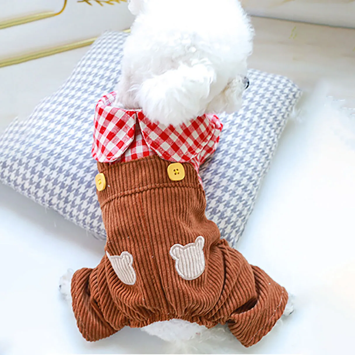 Fashionable Puppy Cat Dog Clothes Thin Section Cute Overalls Plaid Shirt Small Dog Teddy Trend Pet Clothing Spring Summer NEW
Fashionable Puppy Cat Dog Clothes Thin Section Cute Overalls Plaid Shirt Small Dog Teddy Trend Pet Clothing Spring Summer NEW