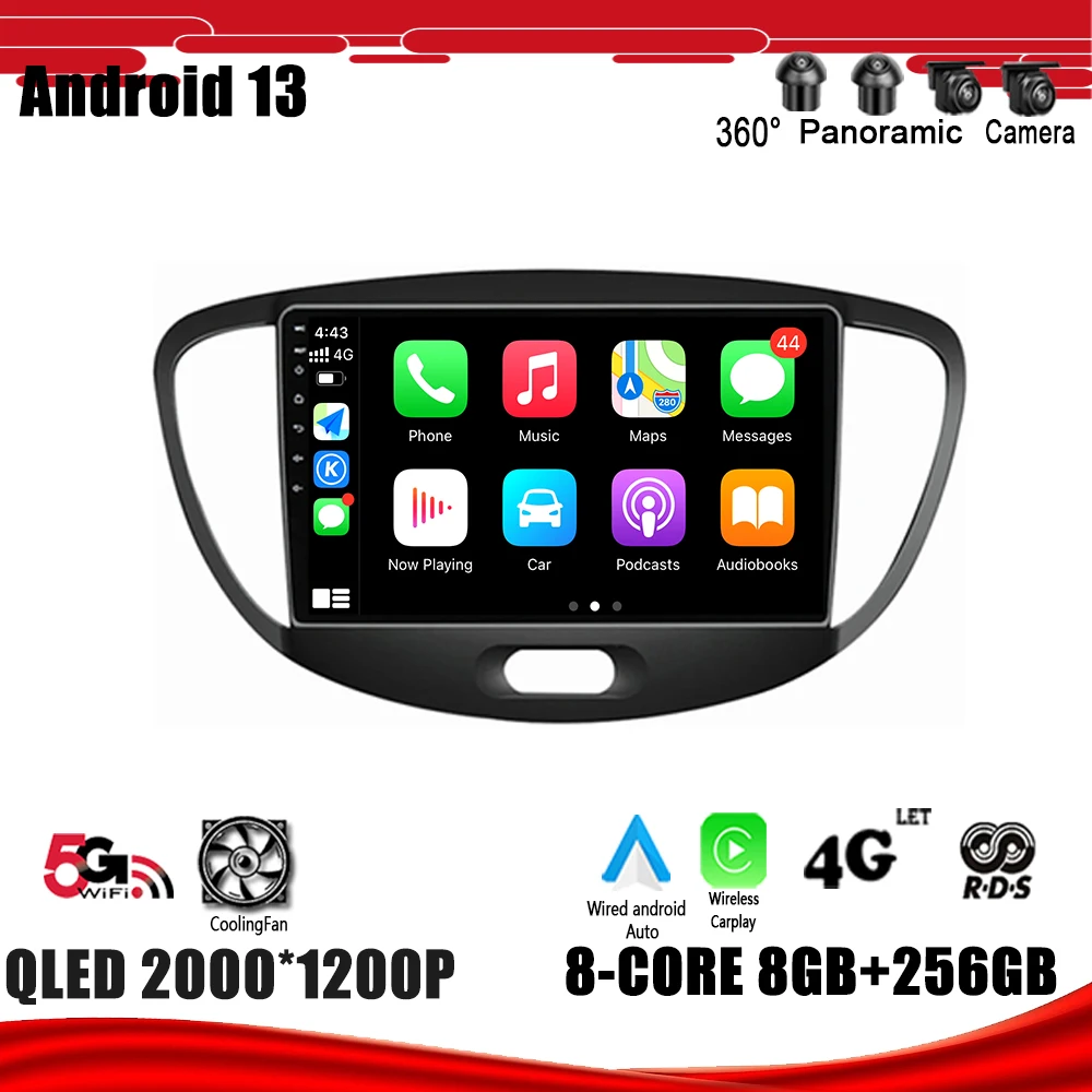 Автомобильная Мультимедийная система с GPS-навигацией, DSP, Carplay, Wi-Fi, Android 13 для Hyundai i10 2007 2008 2009 2010 - 2013
Автомобильная Мультимедийная система с GPS-навигацией, DSP, Carplay, Wi-Fi, Android 13 для Hyundai i10 2007 2008 2009 2010 - 2013