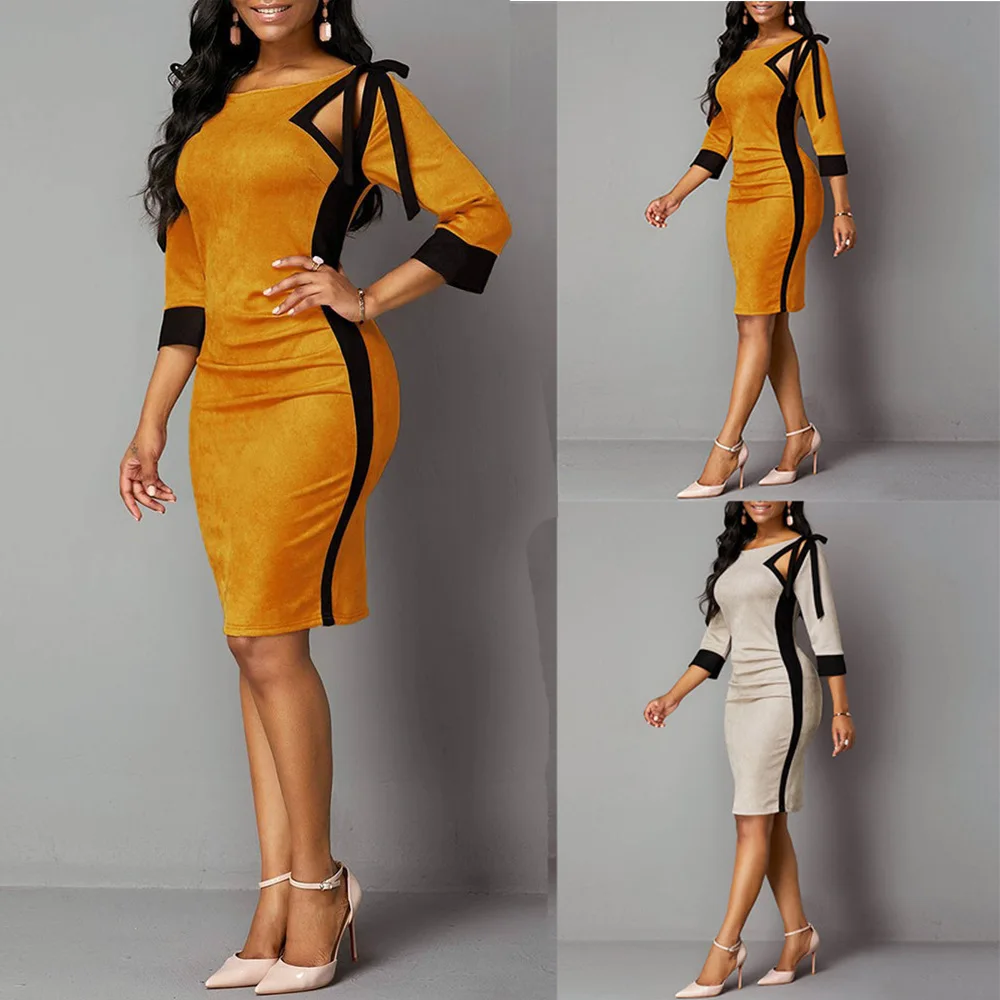 Mandylandy Women Elegant Skinny Bodycon Dress Fashion Office Lady O Neck High Waist Corset Midi Dress
Mandylandy Women Elegant Skinny Bodycon Dress Fashion Office Lady O Neck High Waist Corset Midi Dress