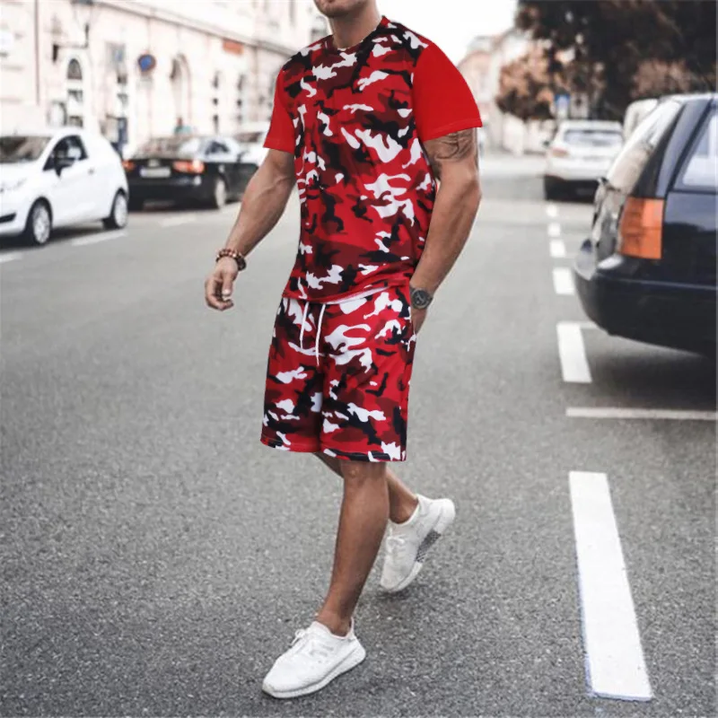 Summer new men's sports and leisure fashion trend suit 3D Camouflage Print Loose Large Size Quick Dry Breathable Gym Sportswear
Summer new men's sports and leisure fashion trend suit 3D Camouflage Print Loose Large Size Quick Dry Breathable Gym Sportswear