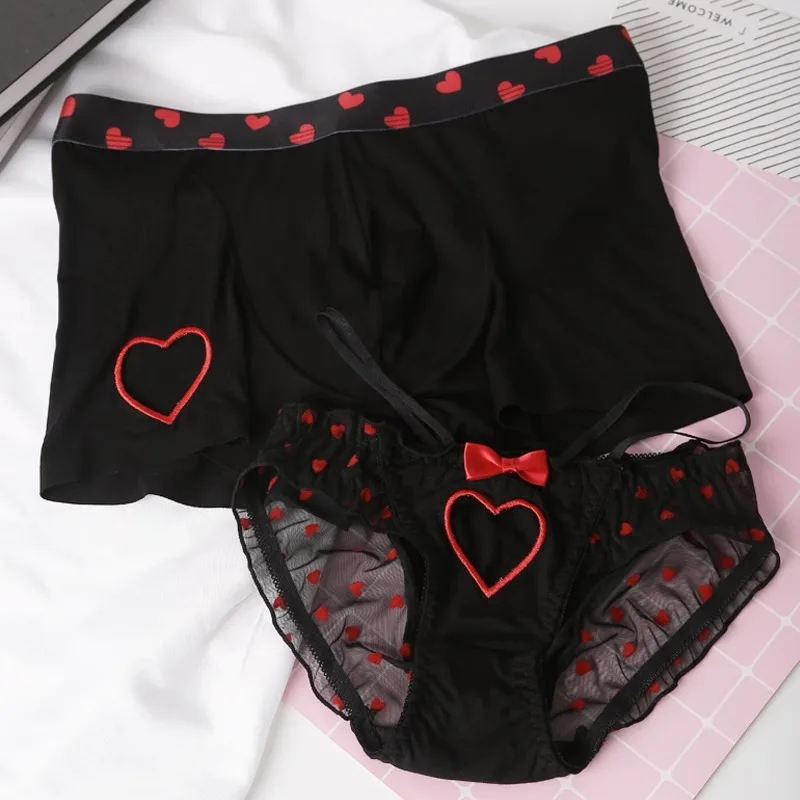2PCS Matching Underpants for Couple Men's Boxers Women Panties Lace Net Girls Lingerie Hollow Out Sexy Briefs Lovers Underwear
2PCS Matching Underpants for Couple Men's Boxers Women Panties Lace Net Girls Lingerie Hollow Out Sexy Briefs Lovers Underwear