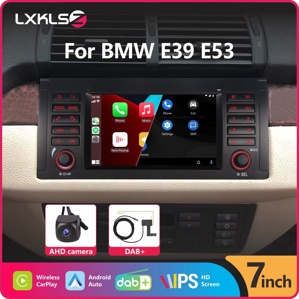 Car Radio with Wireless Carplay Android Auto for BMW E39 E53 5 series X5 M5 with 7" IPS Touch Screen DAB+ AHD Rear View Camera
Car Radio with Wireless Carplay Android Auto for BMW E39 E53 5 series X5 M5 with 7" IPS Touch Screen DAB+ AHD Rear View Camera