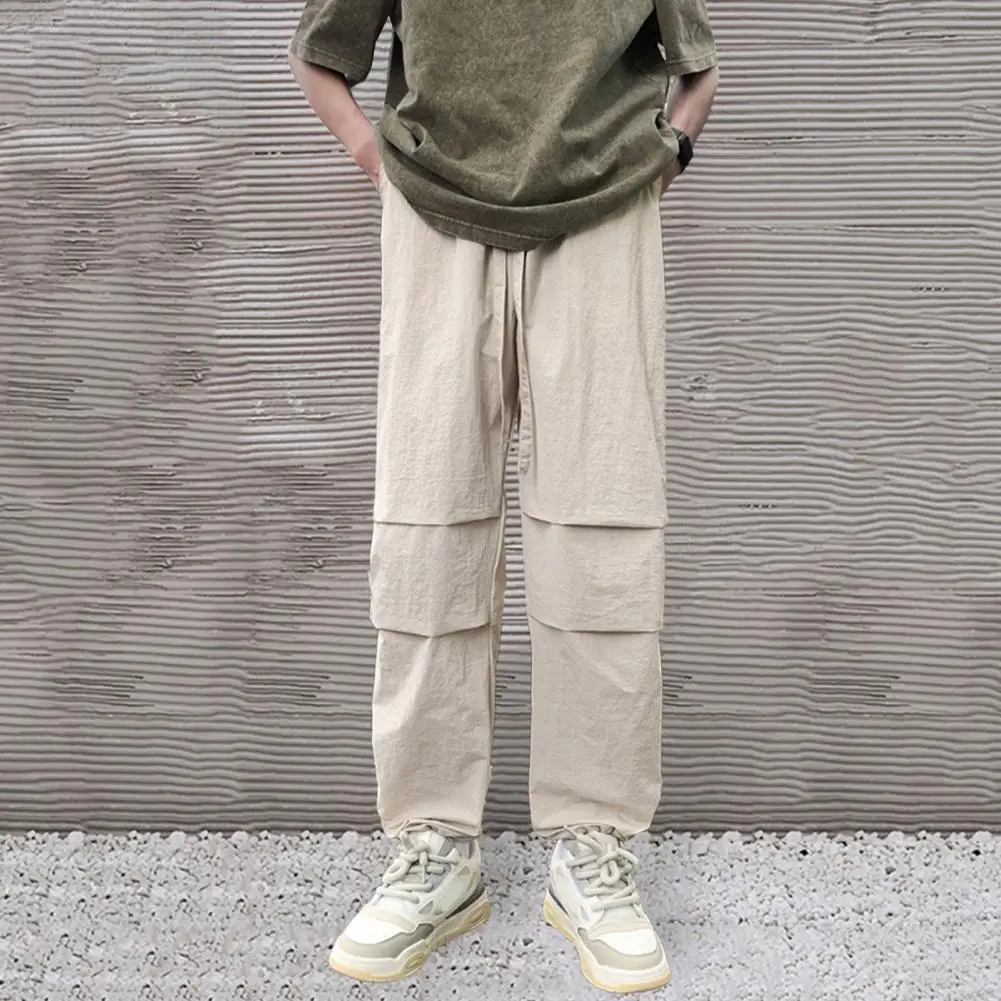 Men Cargo Pants Mid-rise Elastic Waistband Long Pants Drawstring Pockets Straight Wide Leg Casual Pants Quick Drying Male Pants
Men Cargo Pants Mid-rise Elastic Waistband Long Pants Drawstring Pockets Straight Wide Leg Casual Pants Quick Drying Male Pants