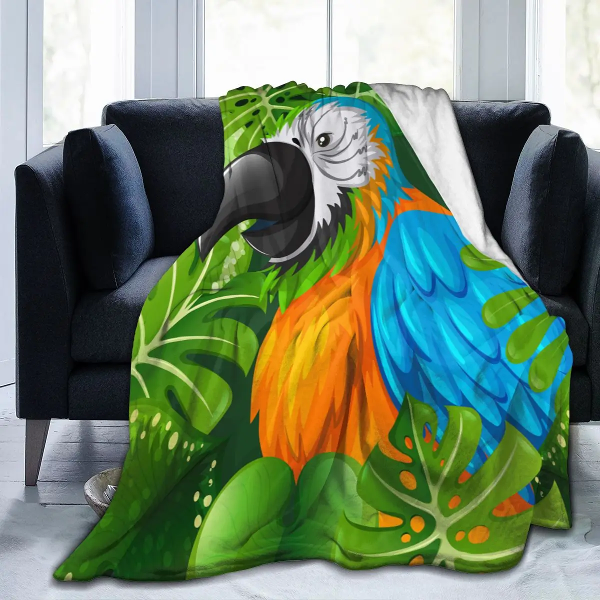 Soft Warm Fleece Blanket Wild Parrot Forest Winter Sofa Plaid Throw 3 Size Light Thin Mechanical Wash Flannel Blankets
Soft Warm Fleece Blanket Wild Parrot Forest Winter Sofa Plaid Throw 3 Size Light Thin Mechanical Wash Flannel Blankets