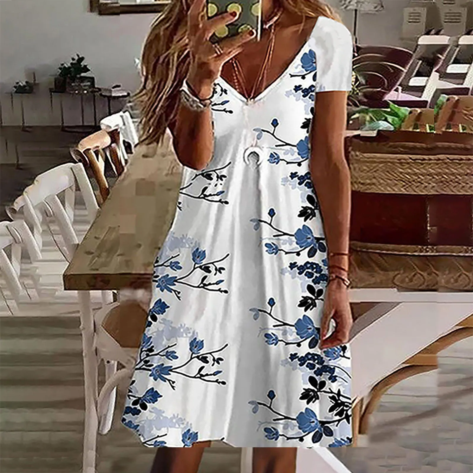 Casual Shirt Dress for Women Summer Dress For Women Casual Floral Print Short Sleeve T Shirt Sun Dress Ladies V V Neck Dresses
Casual Shirt Dress for Women Summer Dress For Women Casual Floral Print Short Sleeve T Shirt Sun Dress Ladies V V Neck Dresses