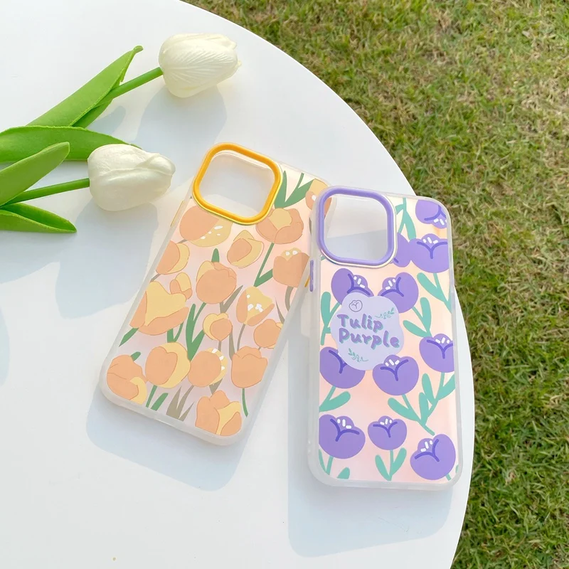 Cute Tulip Flower Fashion Laser Blu-ray 2 in 1 Clear Phone Case For iPhone 13 12 11 Pro Max X XS Max XR 7 8 plus silicone Cover
Cute Tulip Flower Fashion Laser Blu-ray 2 in 1 Clear Phone Case For iPhone 13 12 11 Pro Max X XS Max XR 7 8 plus silicone Cover