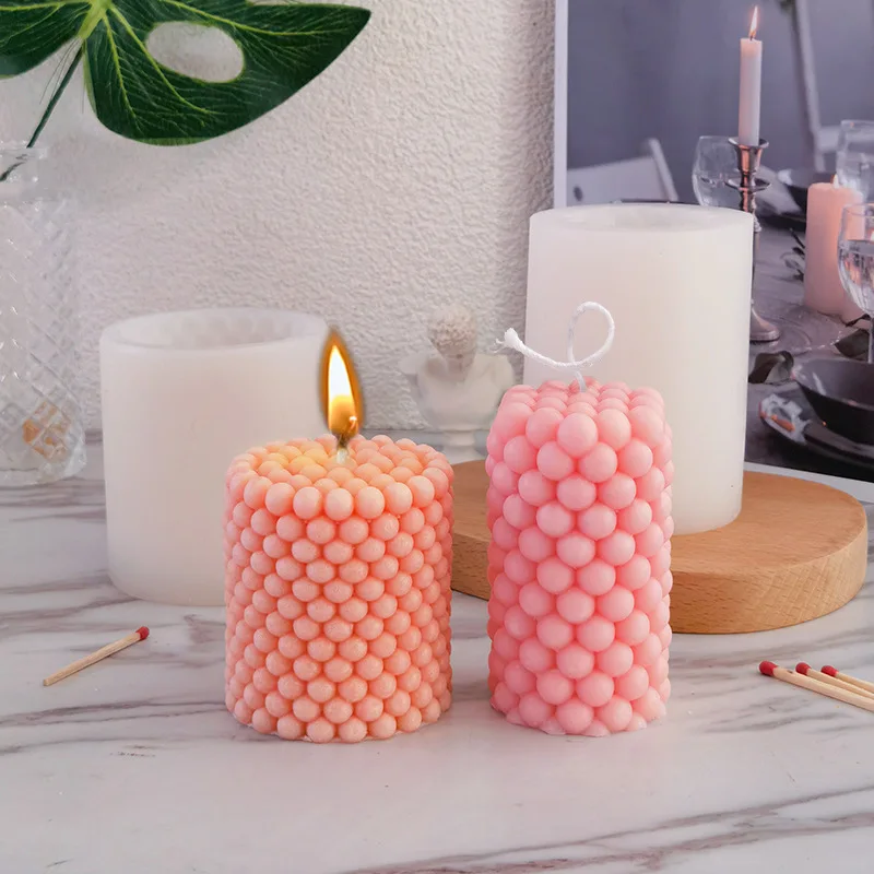 

3D Cylindrical Aromatherapy Candle Silicone Mold DIY Ball Column Decoration Gypsum Mold Handmade Soap Mold ins candle making