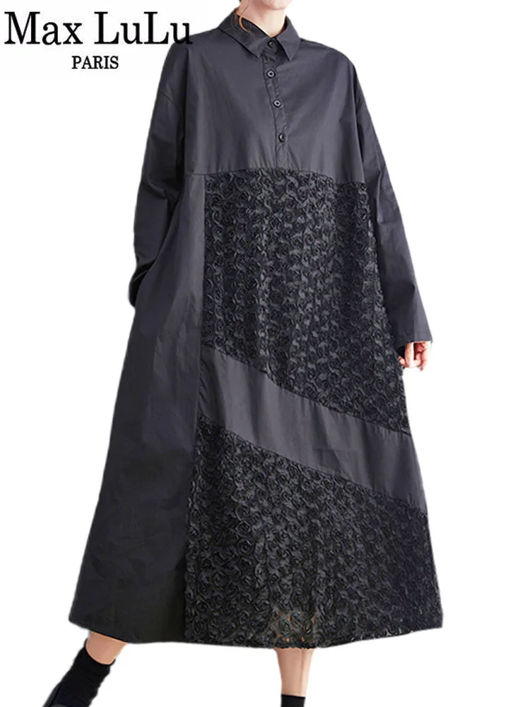 Max LuLu 2022 Korean Fall Fashion Black Vestidos Womens Loose Vintage Lace Floral Dresses Ladies Luxury Casual Harajuku Clothes
Max LuLu 2022 Korean Fall Fashion Black Vestidos Womens Loose Vintage Lace Floral Dresses Ladies Luxury Casual Harajuku Clothes