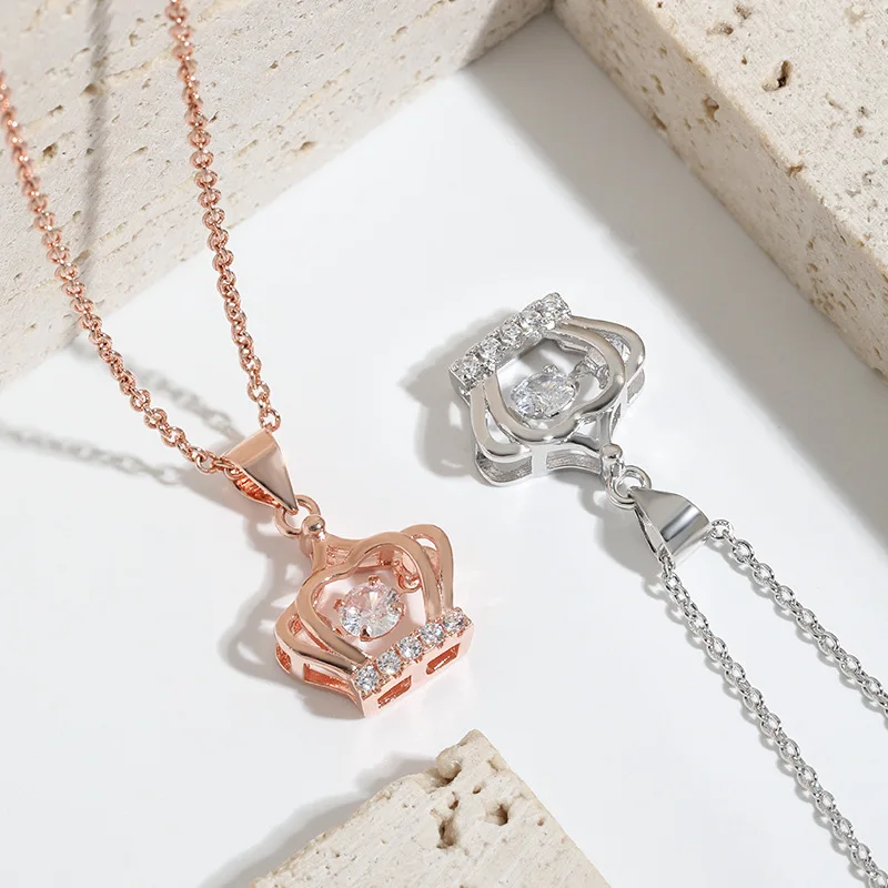 18K Rose Gold Dancing Pendant Clavicle Chain Japanese And Korean Version Of The Simple Design Feeling Beating Heart Crown Smart
18K Rose Gold Dancing Pendant Clavicle Chain Japanese And Korean Version Of The Simple Design Feeling Beating Heart Crown Smart