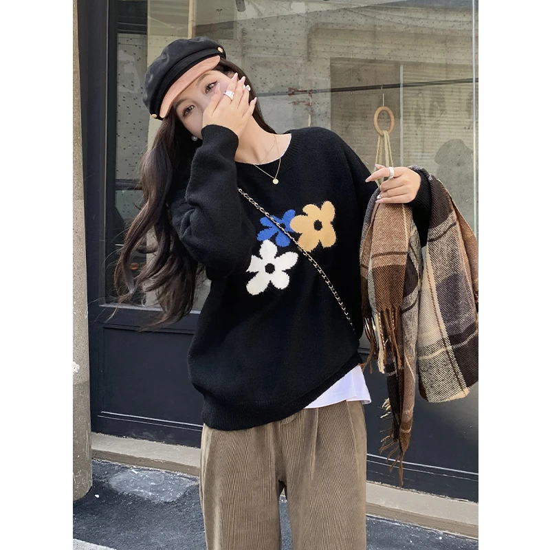 Autumn and winter Korean style loose fun printed soft waxy age-reducing pullover round neck long sleeve sweater
Autumn and winter Korean style loose fun printed soft waxy age-reducing pullover round neck long sleeve sweater