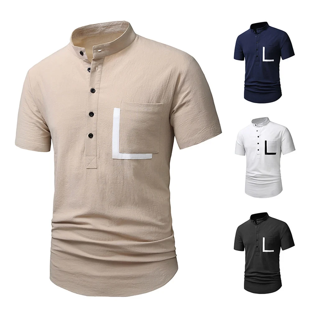 T-Shirt Blouse Henley Men's Buttons Tops Slim Fit Fashion Solid Pockets Cotton Linen Henry Collar Pocket Color Matching Shirt
T-Shirt Blouse Henley Men's Buttons Tops Slim Fit Fashion Solid Pockets Cotton Linen Henry Collar Pocket Color Matching Shirt