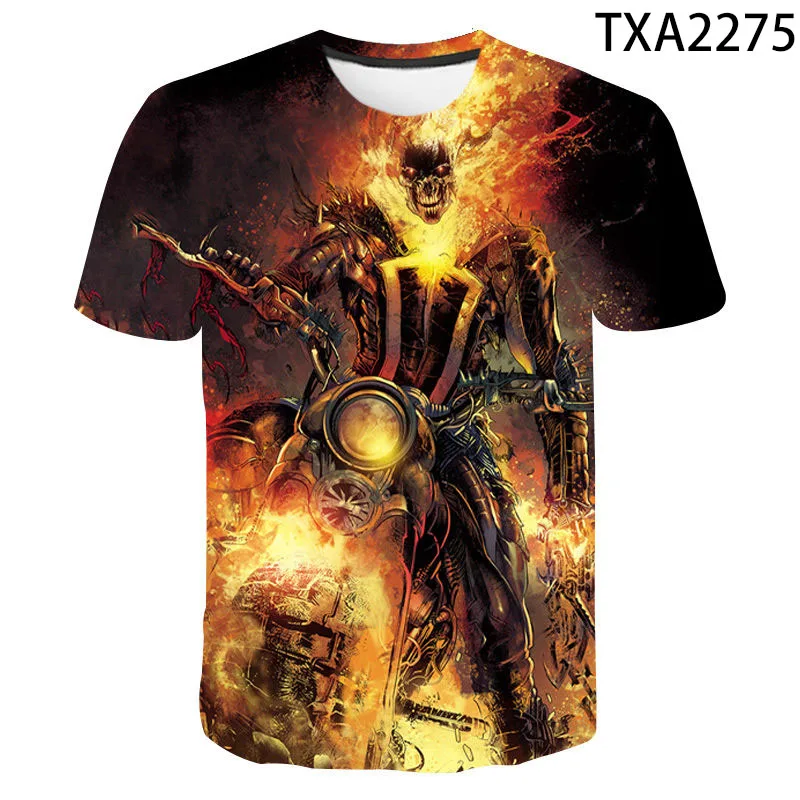 Men New T-Shirts Fashion Summer Short Sleeve Skull Ghost Rider Cool T-Shirt 3d Print Tops Harajuku Streetwear Casual Tee
Men New T-Shirts Fashion Summer Short Sleeve Skull Ghost Rider Cool T-Shirt 3d Print Tops Harajuku Streetwear Casual Tee