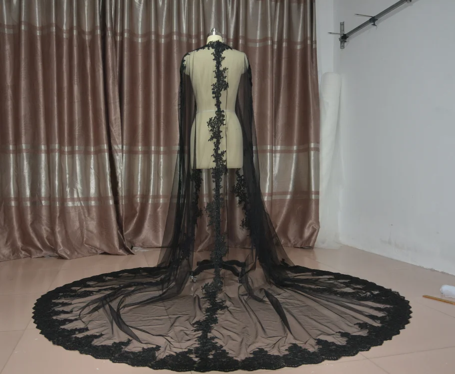black lace cloak tulle cape bridal cape wedding Wraps wedding accessories custom size
black lace cloak tulle cape bridal cape wedding Wraps wedding accessories custom size