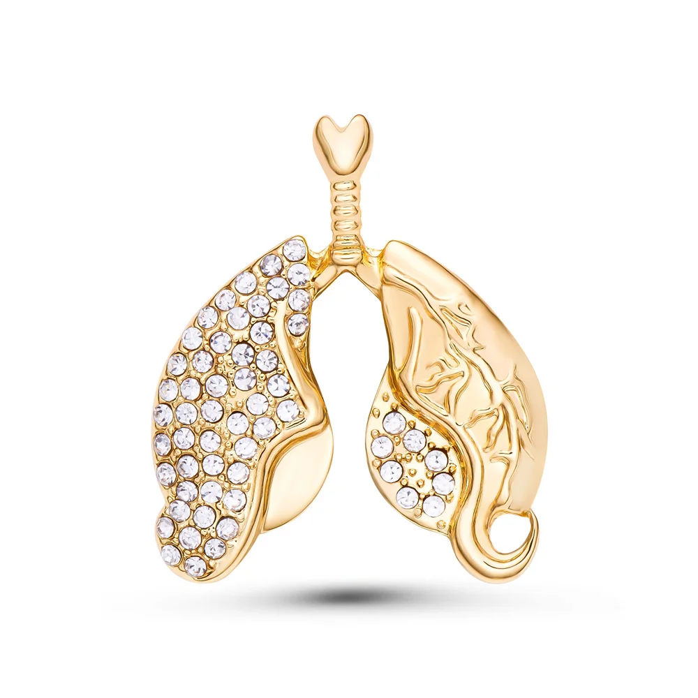Harong Lung Enamel Pin Fashion Full Rhinestones Gold Color Organ Lung Brooch Badge for Medical Student Teacher Lapel Jewelry
Harong Lung Enamel Pin Fashion Full Rhinestones Gold Color Organ Lung Brooch Badge for Medical Student Teacher Lapel Jewelry