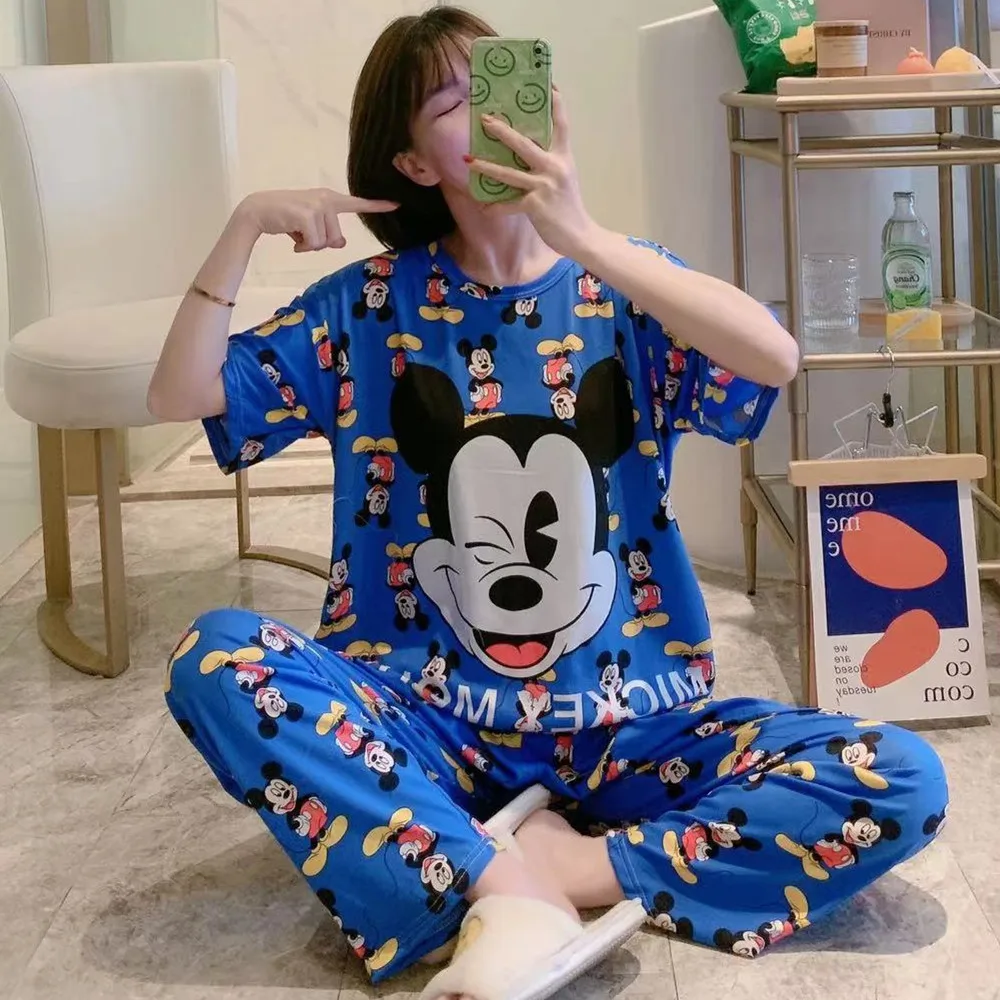Mickey Minnie Pajamas Women's Short-sleeved Trousers Summer Suit Thin Cartoon Sleeping Clothes Home Clothes 2-piece Set
Mickey Minnie Pajamas Women's Short-sleeved Trousers Summer Suit Thin Cartoon Sleeping Clothes Home Clothes 2-piece Set