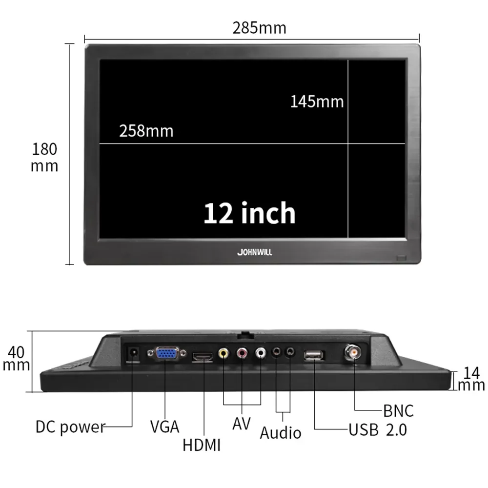 

1366x768 дюймовый ПК монитор, ЖК-телевизор, дисплей с HDMI VGA USB AV BNC 12/10.1 дюймовый монитор для геймеров
