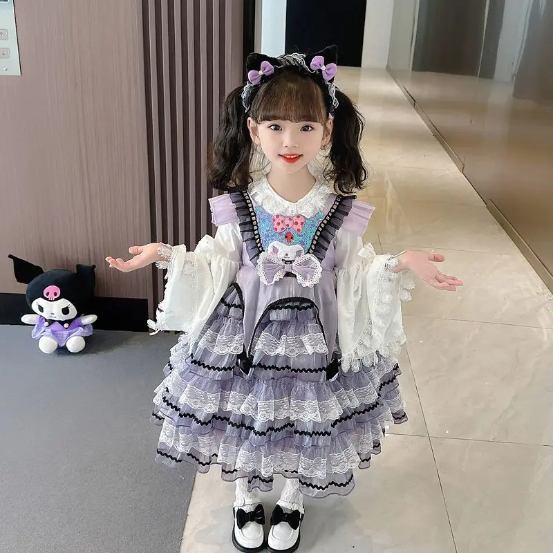 Kawaii Sanrios Kuromi Kawaii Girl весна осень Лолита Принцесса платье мультфильм детское Сетчатое платье ручной работы юбка Cos Хэллоуин подарок
Kawaii Sanrios Kuromi Kawaii Girl весна осень Лолита Принцесса платье мультфильм детское Сетчатое платье ручной работы юбка Cos Хэллоуин подарок