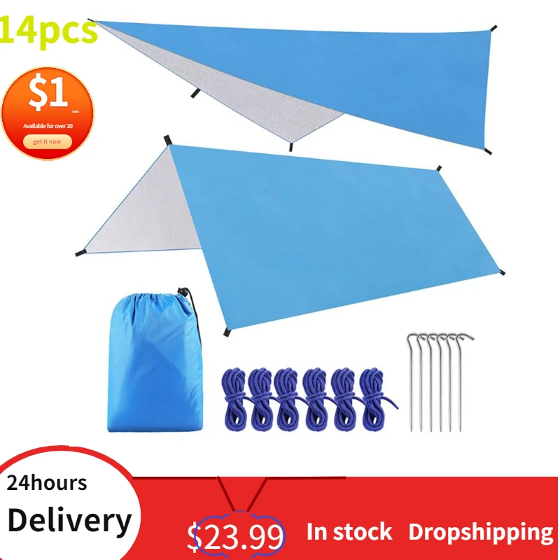 Тент брезентовый водонепроницаемый ультралегкий, садовый навес от солнца, для отдыха на открытом воздухе, походов, пляжа, Прямая поставка
Тент брезентовый водонепроницаемый ультралегкий, садовый навес от солнца, для отдыха на открытом воздухе, походов, пляжа, Прямая поставка