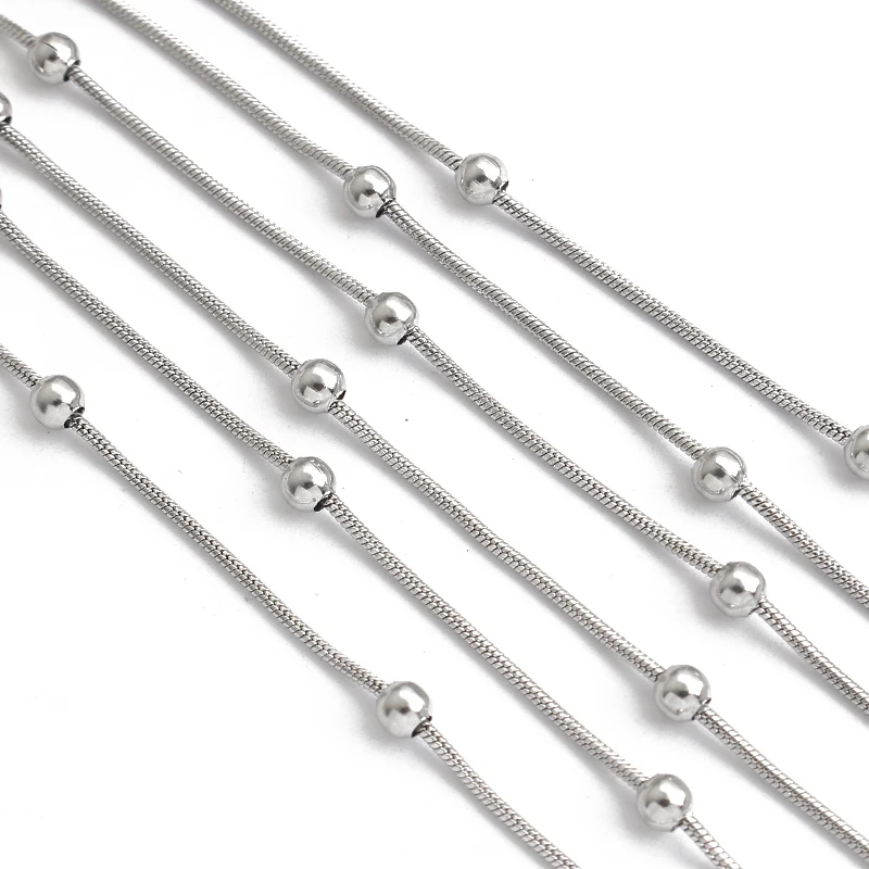 1 meter Stainless Steel Beads Chain Necklace Snake Bone Chain Choker Supplies DIY Jewelry Handmade Crafts Making Accessories
1 meter Stainless Steel Beads Chain Necklace Snake Bone Chain Choker Supplies DIY Jewelry Handmade Crafts Making Accessories