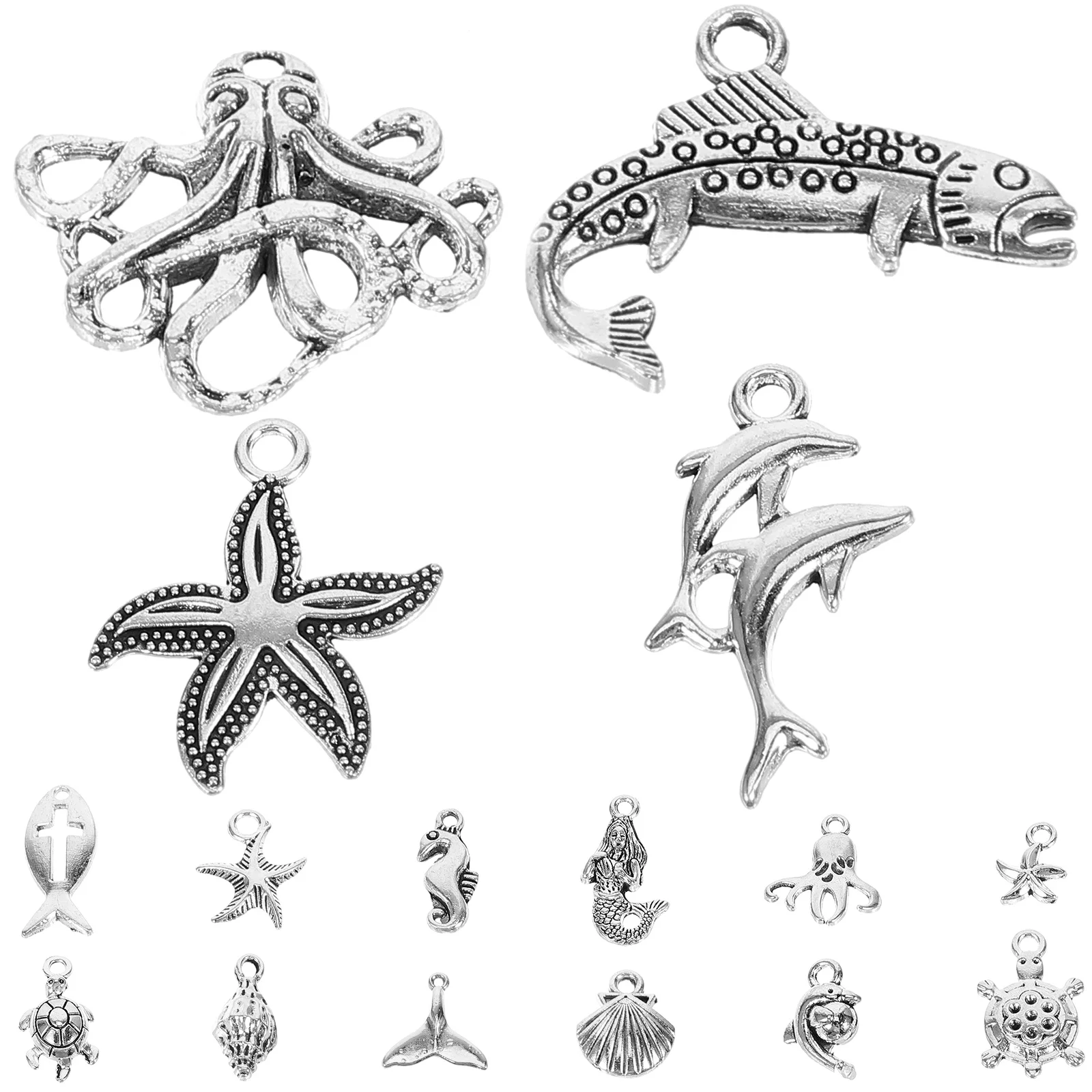 15 Pcs Ocean Theme DIY Pendants Necklace Jewelry Making Charms Handcraft Supply Findings Metal Elements
15 Pcs Ocean Theme DIY Pendants Necklace Jewelry Making Charms Handcraft Supply Findings Metal Elements