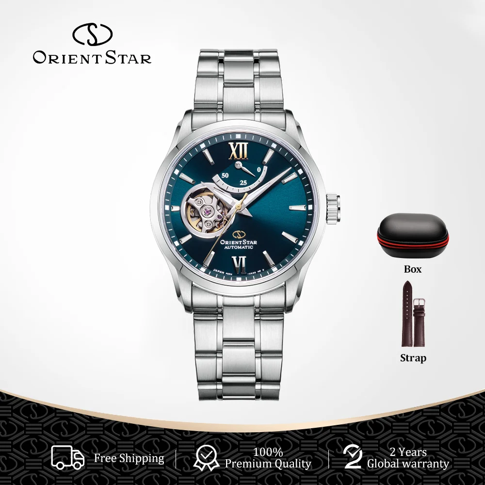 

ORIENT STAR Mechanical Watch for Men, Japanese Semi Skeleton See-Through Sapphire, 50H Power Reserve /RE-AT0015L