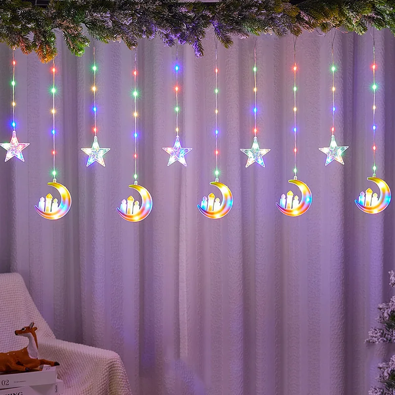 СВЕТОДИОДНАЯ Гирлянда в виде звезды и Луны, Eid Mubarak, сказочные занавески, лампа для дома, дня рождения, свадьбы, вечеринки, гирлянда, Декор
СВЕТОДИОДНАЯ Гирлянда в виде звезды и Луны, Eid Mubarak, сказочные занавески, лампа для дома, дня рождения, свадьбы, вечеринки, гирлянда, Декор