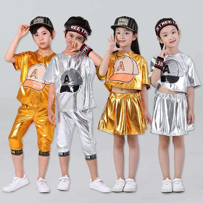 

Детский костюм для джазовых танцев, костюм для уличного танца в стиле хип-хоп, комплект для выступлений на детский день, джазовая Одежда для мальчиков и девочек