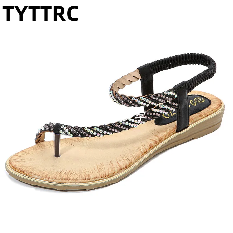 Fashion Bohemian Sandals Rhinestone Casual Women Sequined Crystal Women's Shoes Beach Back Elastic Band Woman Flat Sandals Mujer
Fashion Bohemian Sandals Rhinestone Casual Women Sequined Crystal Women's Shoes Beach Back Elastic Band Woman Flat Sandals Mujer