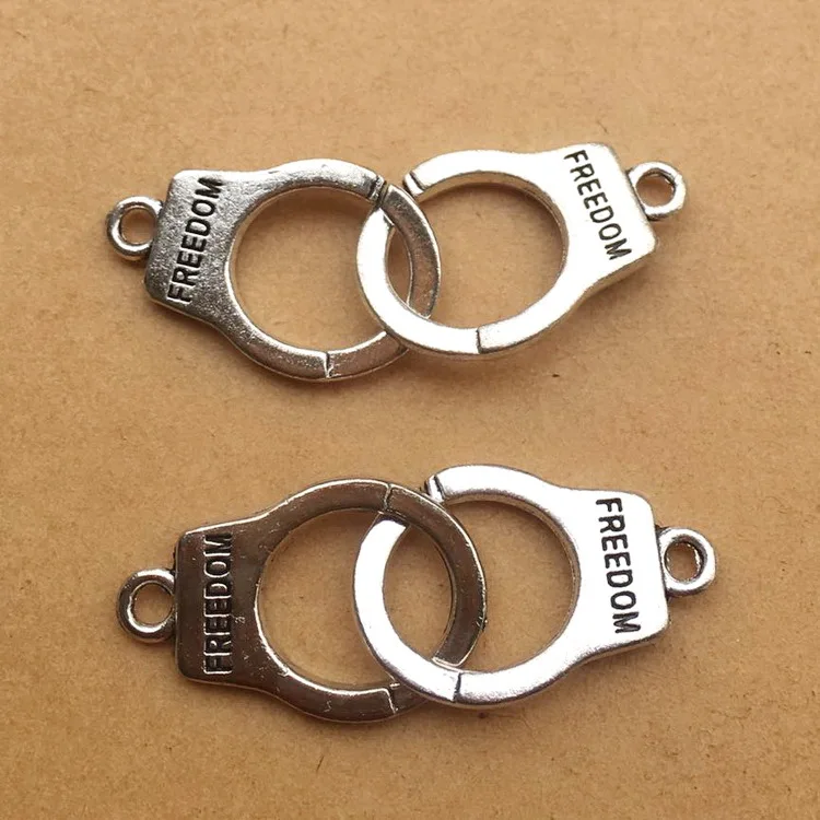 

8pcs/lot 15*42mm Antique Silver Color Alloy DIY Handcuff Charms Connector Making DIY Handmade Jewelry