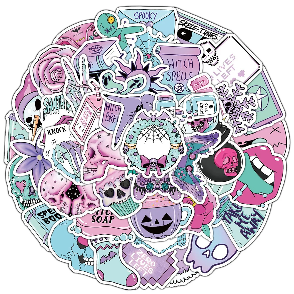 10/30/50pcs Cute Magic Gothic Halloween Skull Stickers Cartoon Decal Laptop Phone Car Bike Motorcycle Waterproof Sticker Kid Toy
10/30/50pcs Cute Magic Gothic Halloween Skull Stickers Cartoon Decal Laptop Phone Car Bike Motorcycle Waterproof Sticker Kid Toy