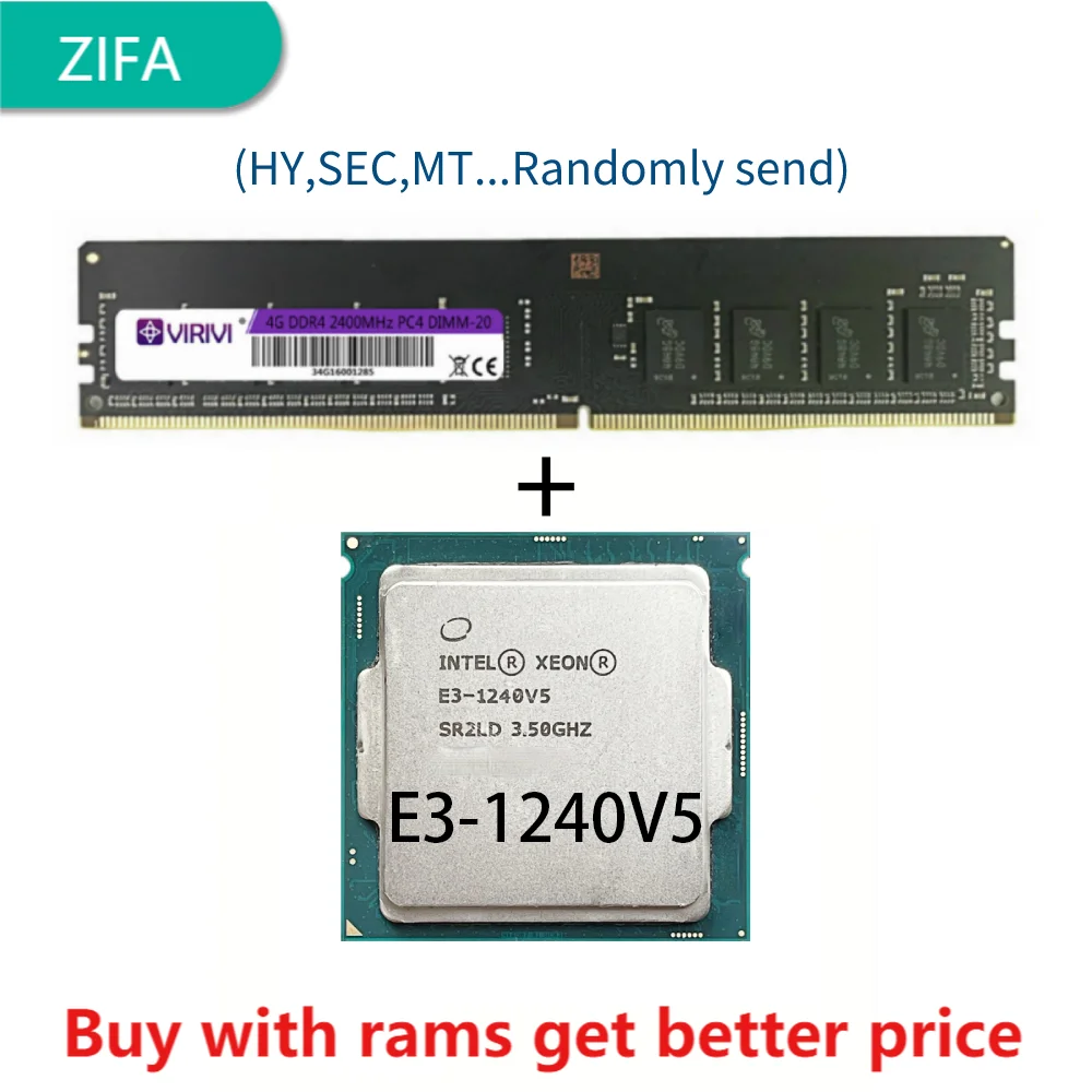 DDR4 4G 2400Mhz with E3-1240V5 3.5 GHz Quad-Core Eight-Thread CPU Processor 80W LGA 1151
DDR4 4G 2400Mhz with E3-1240V5 3.5 GHz Quad-Core Eight-Thread CPU Processor 80W LGA 1151