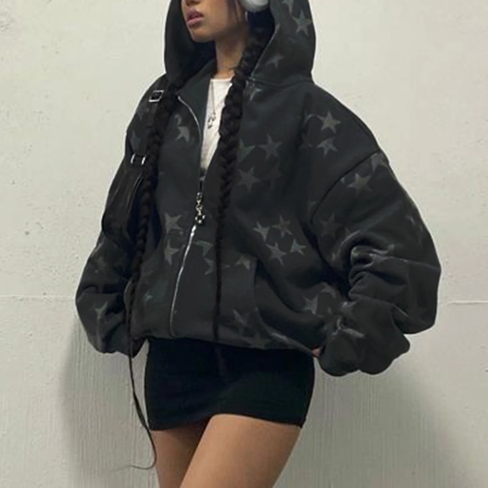 Winter Hoodie Women Long Sleeve Star Print Oversized Sweatshirt Loose Fit with Pocket Harajuku Style Daily Outfit
Winter Hoodie Women Long Sleeve Star Print Oversized Sweatshirt Loose Fit with Pocket Harajuku Style Daily Outfit